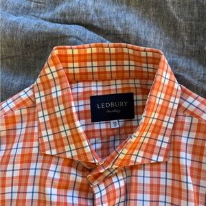Men's Orange Checkered Shirt